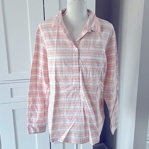 LLBean cotton blouse peach color